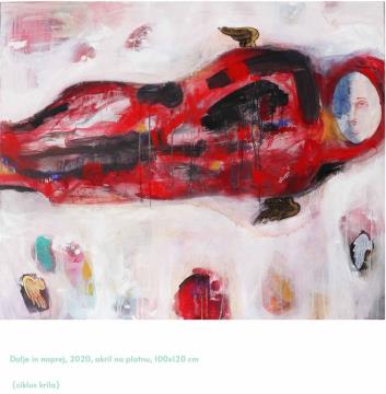 Urška Jurić, Dalje in naprej, 2020, akril na platnu, 100 x 120 cm